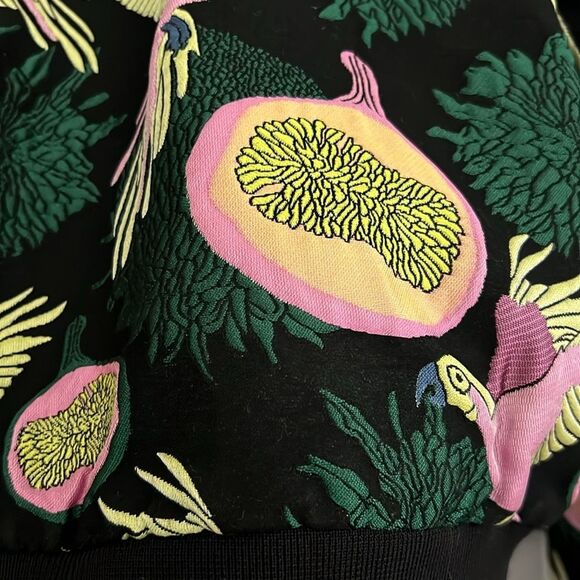 Bebe Black and Green Patterned Bomber Jacket - Picture 9 of 16